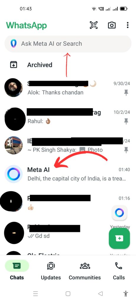 Meta AI in WhatsApp